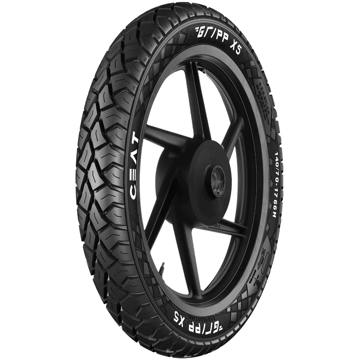 Ceat Gripp X5 90/100-10 53J Tubeless Tyre Image