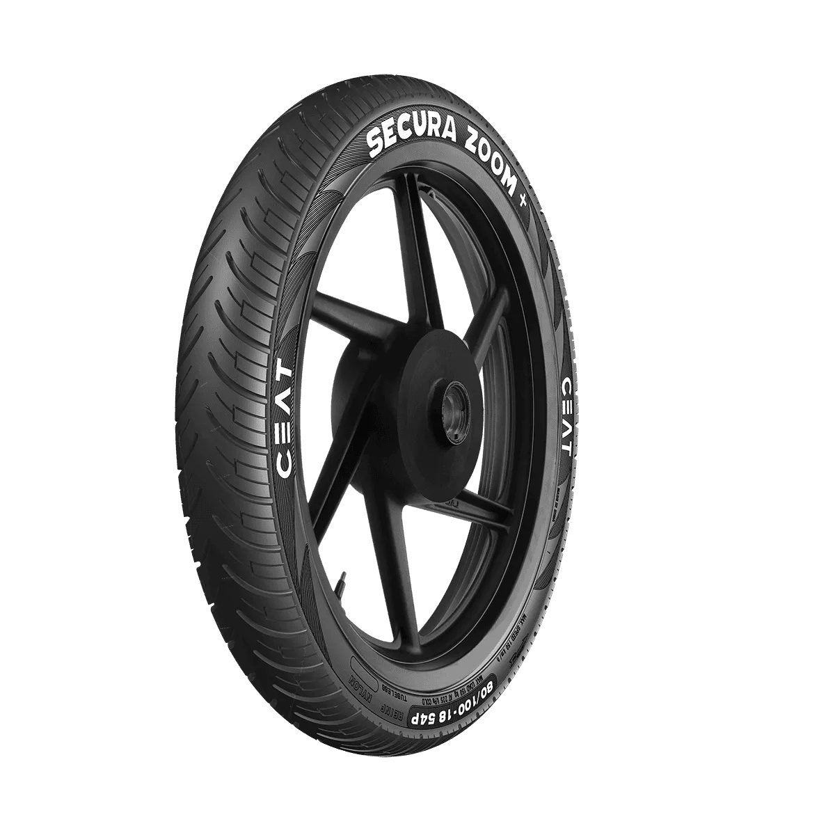 Ceat Secura Zoom+ 80/100-18 54P Tubeless Tyre Image