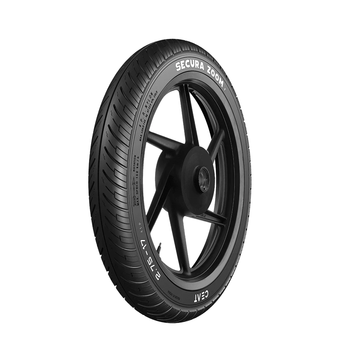 Ceat Secura Zoom F 2.75-17 41P 4PR Tubetype Tyre with Tube Image